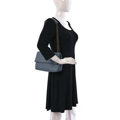 Bottega Veneta Nappa Intrecciato Medium Olimpia Shoulder Bag Light Blue 2 of 8