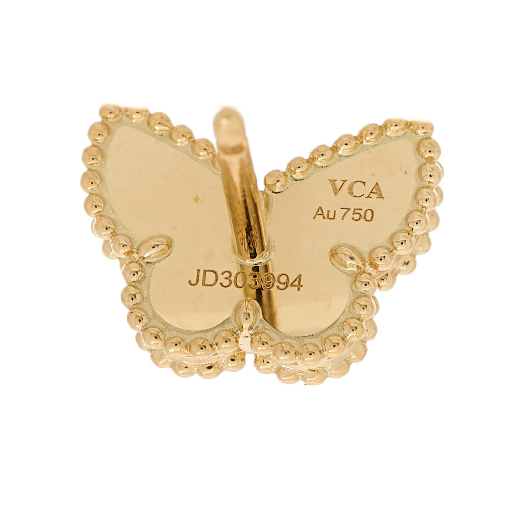 18K Yellow Gold Mother of Pearl Sweet Alhambra Butterfly Earrings
