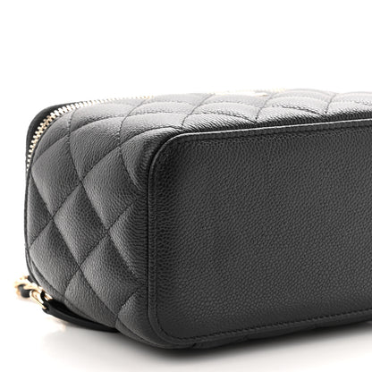 Chanel Caviar Quilted Small Tiny CC Vanity Case With Chain Black 10 of 11