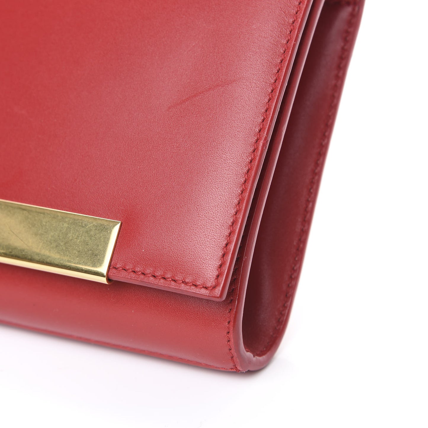 Calfskin Lutetia Flap Clutch Red