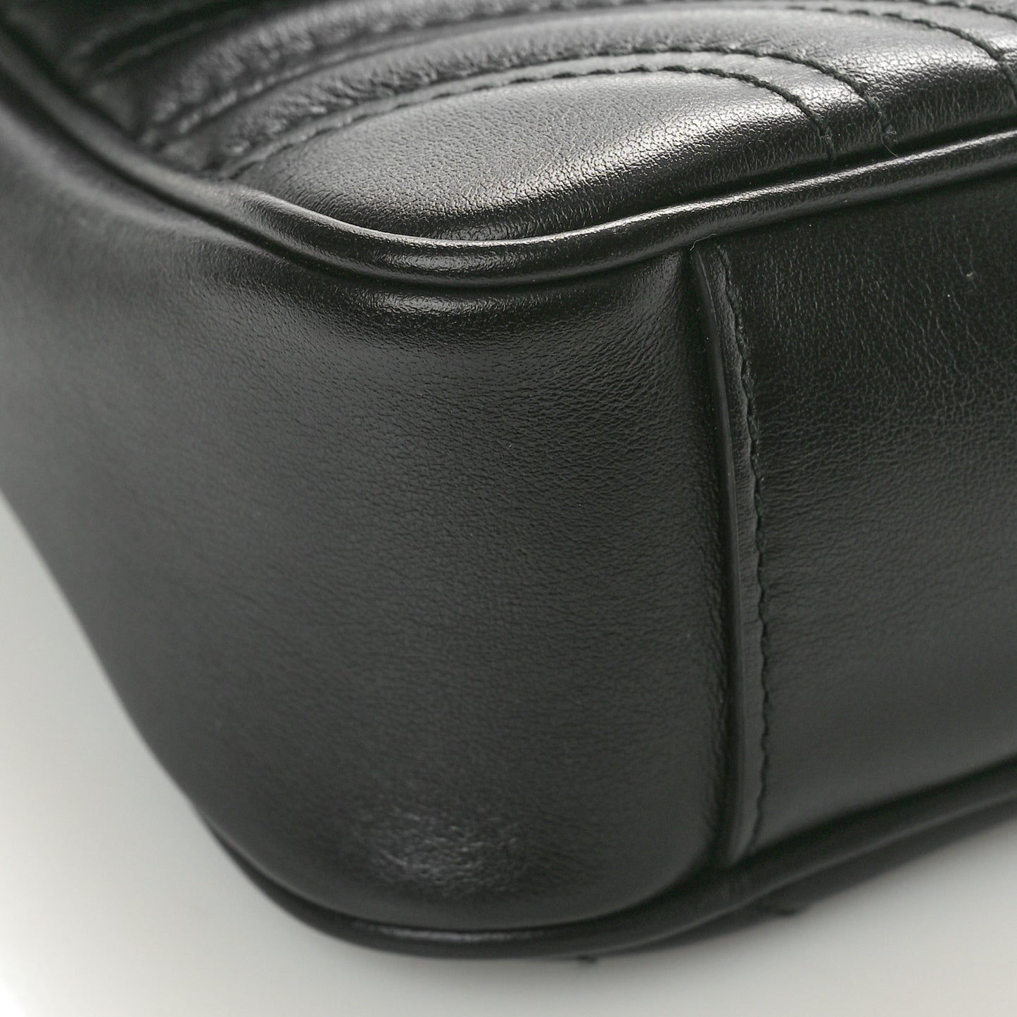 Calfskin Matelasse Mini GG Marmont Shoulder Bag Black