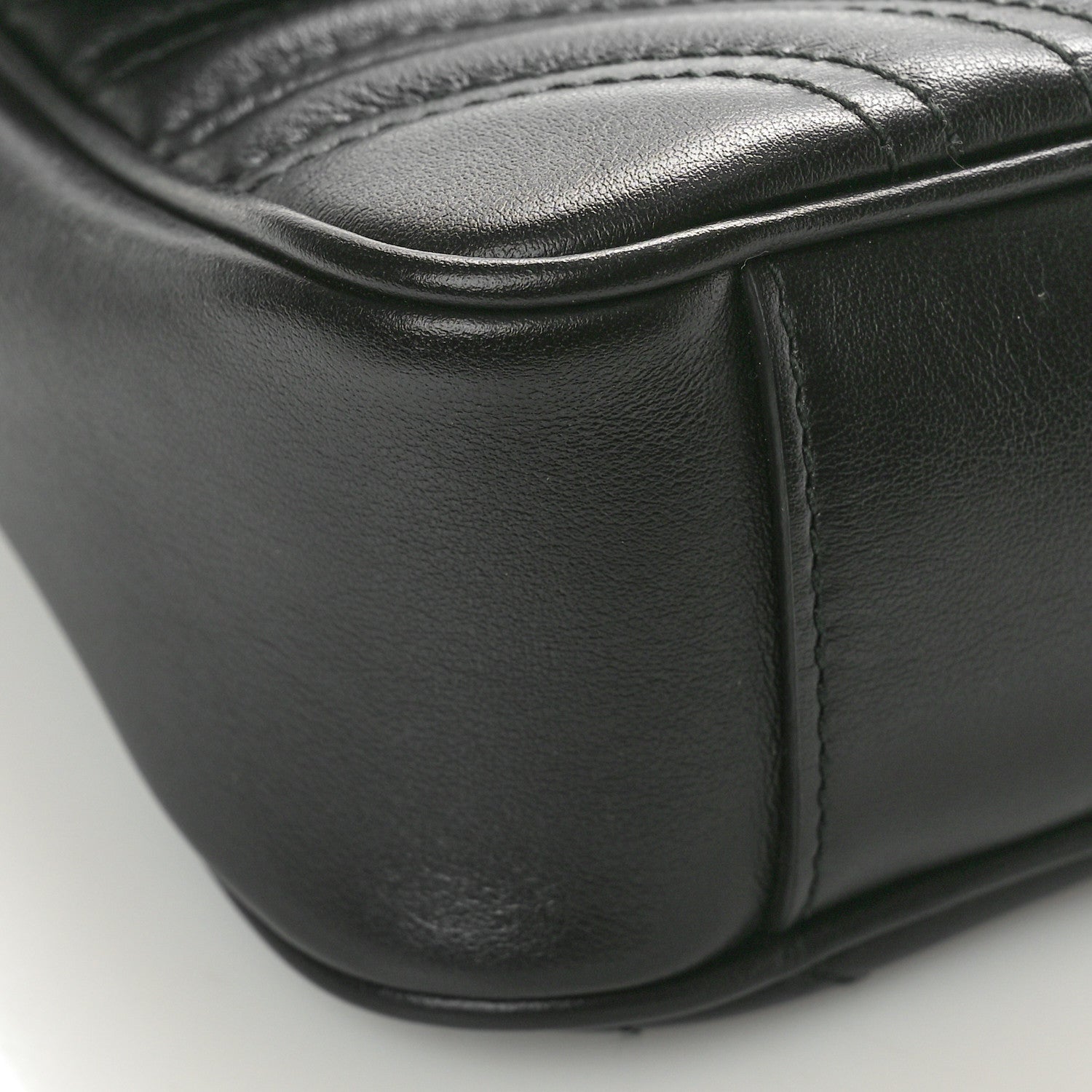 Gucci Calfskin Matelasse Mini GG Marmont Shoulder Bag Black 8 of 9