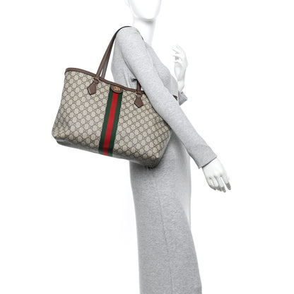 Gucci GG Supreme Monogram Medium Ophidia Shopping Tote Brown 2 of 10