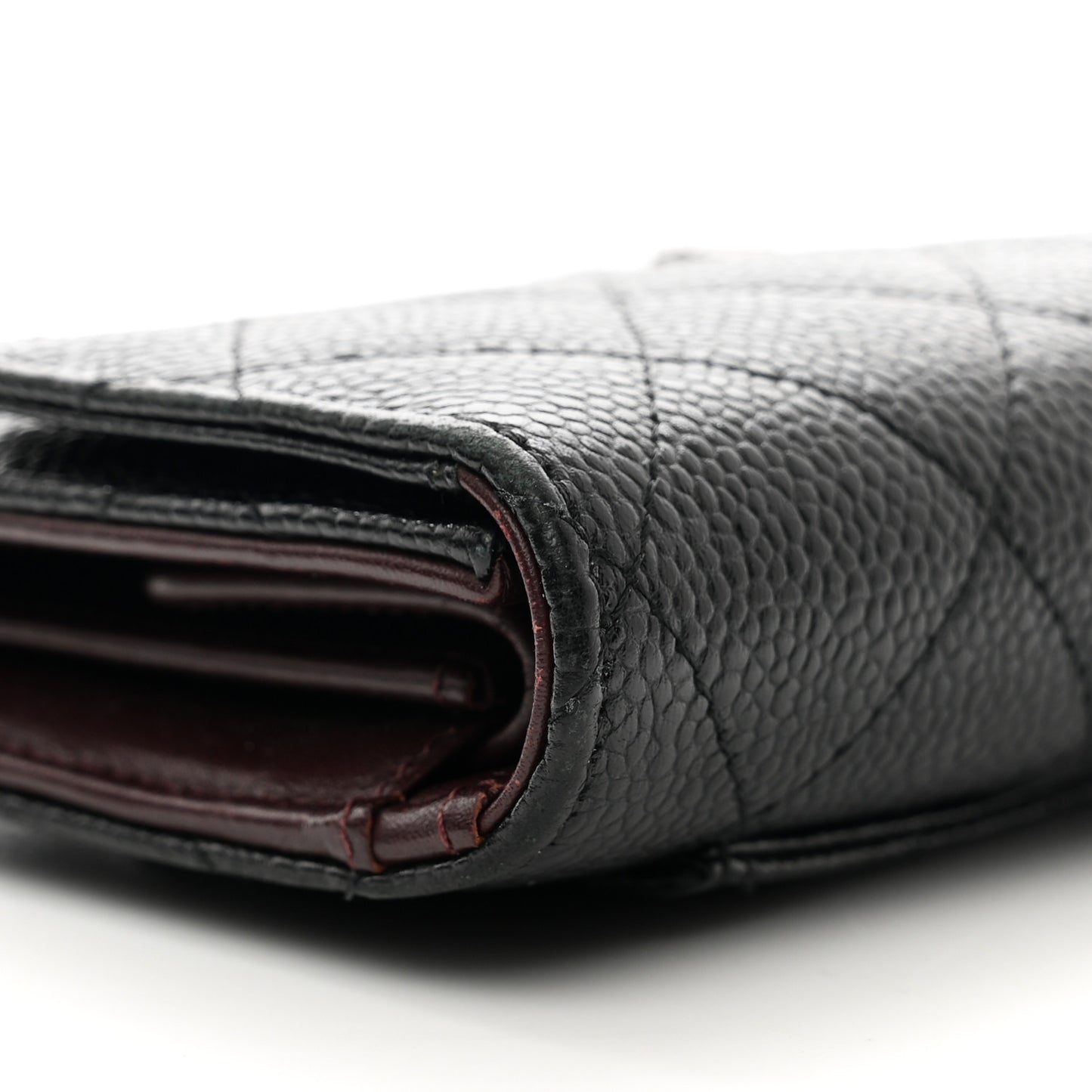 Caviar Quilted Large Flap Wallet Black