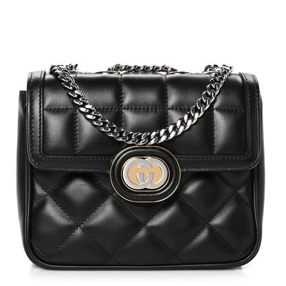 Gucci Calfskin Quilted Mini Deco Shoulder Bag Black 1 of 10
