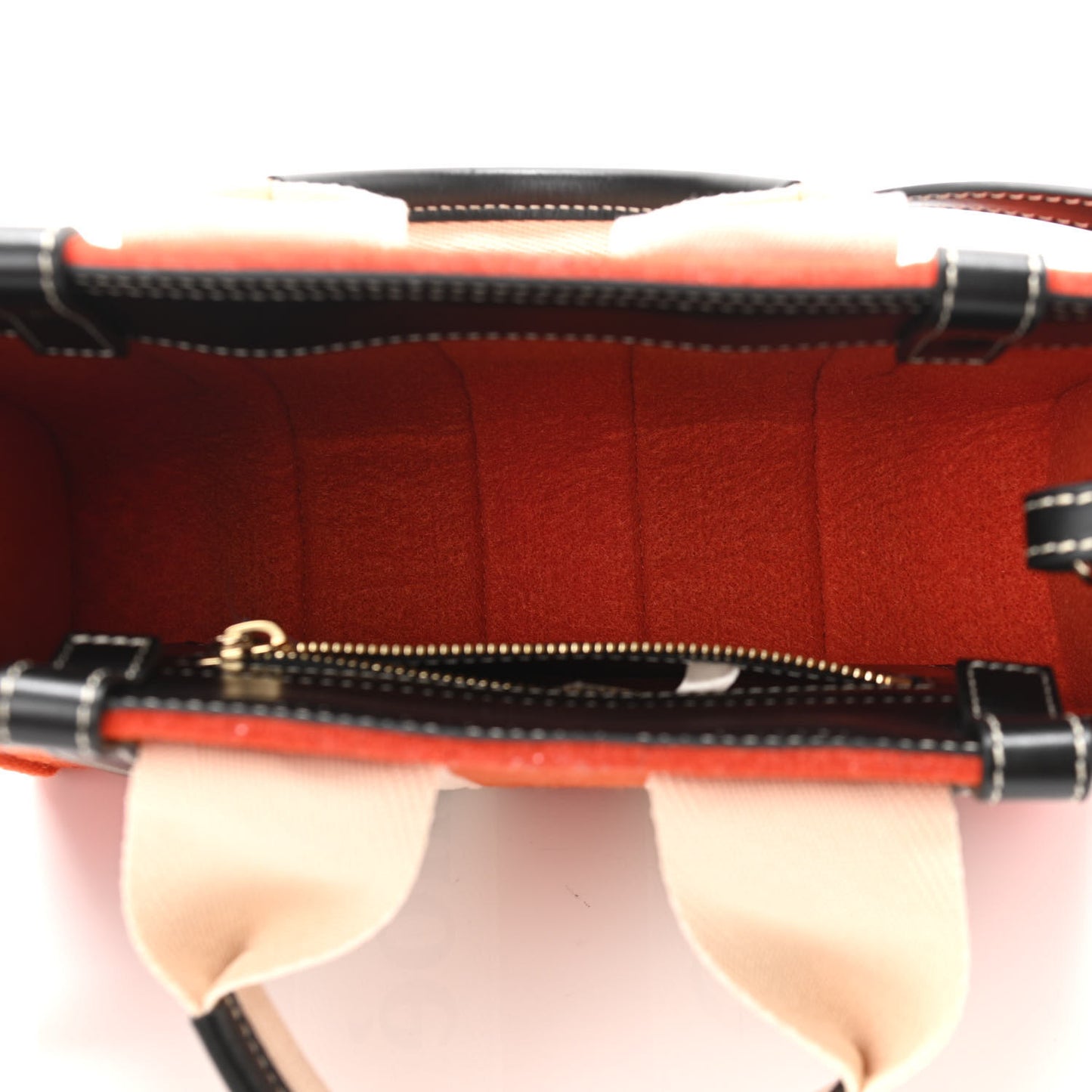 Felt Calfskin Small Woody Ribbon Tote With Strap Orange