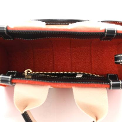 Chloe Felt Calfskin Small Woody Ribbon Tote With Strap Orange 4 of 9