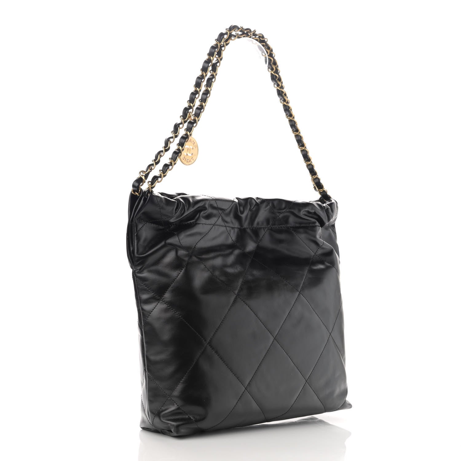 Chanel Shiny Calfskin Quilted Small Chanel 22 Black 4 of 12