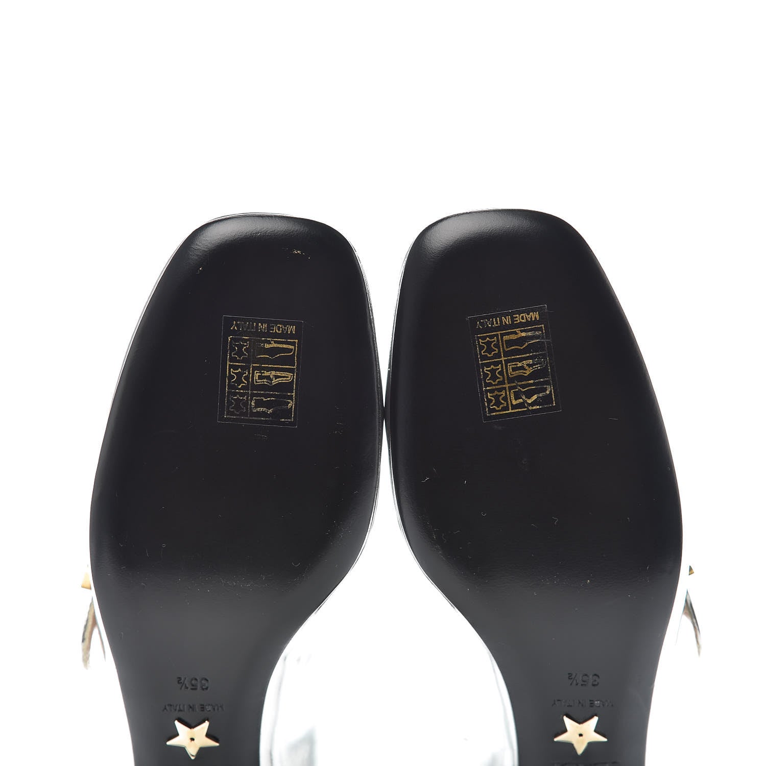 Christian Dior Mirror Finish Calfskin Baby-D Ballet Pumps 35.5 Silver 8 of 8