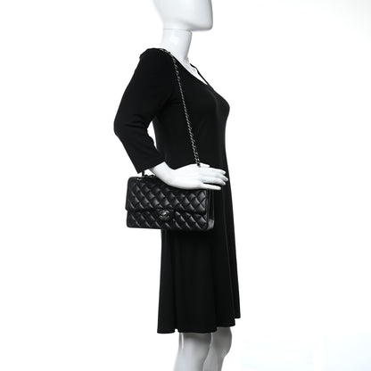 Chanel Lambskin Quilted Medium Double Flap Black 1 of 9