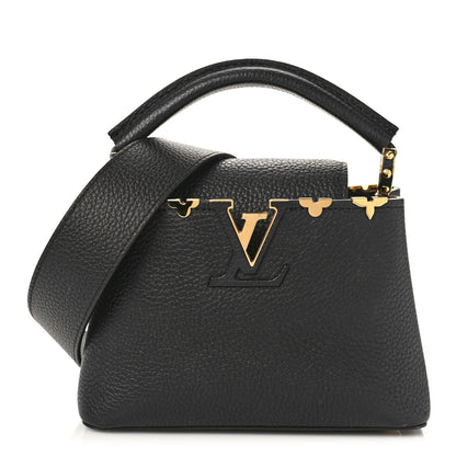 Louis Vuitton Taurillon Embellished Flower Crown Capucines Mini Black 1 of 8
