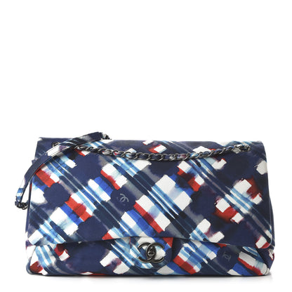 Chanel Canvas Airline Printed XXL Travel Flap Bag Blue Red White 1 of 10