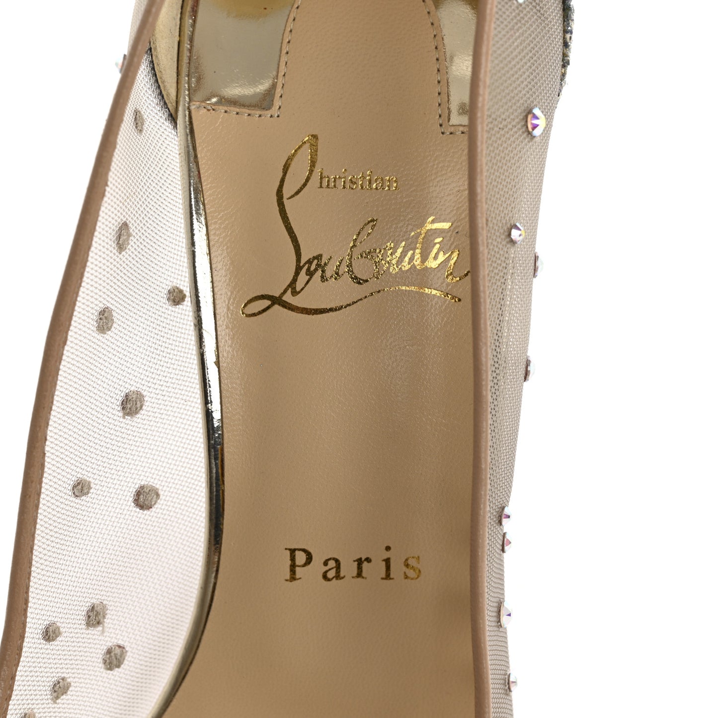 Rete Glitter Solaria Mini Specchio Strass Follies 100 Pumps 38.5 Pearl