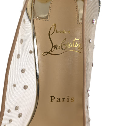 Christian Louboutin Rete Glitter Solaria Mini Specchio Strass Follies 100 Pumps 38.5 Pearl 7 of 8