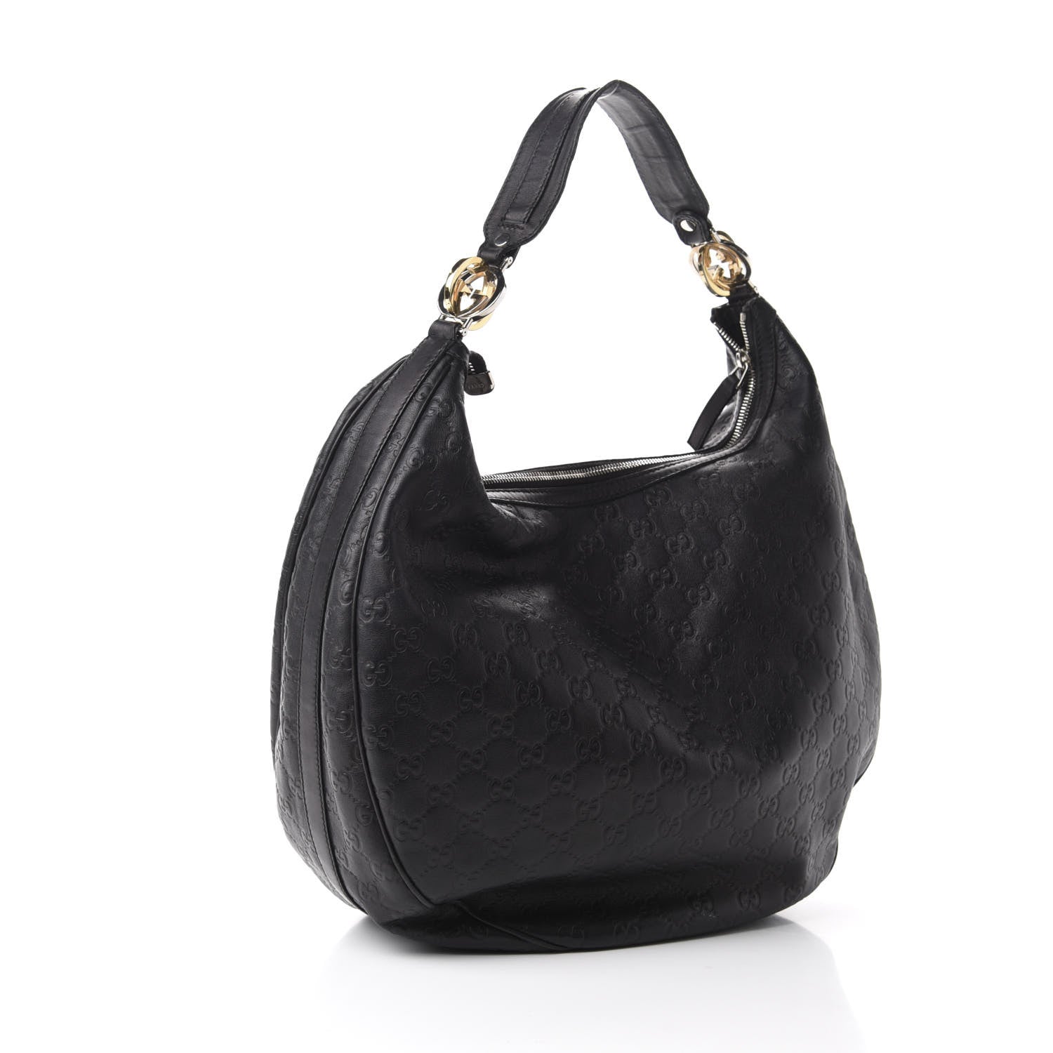 Gucci Guccissima Large GG Twins Hobo Black 3 of 10