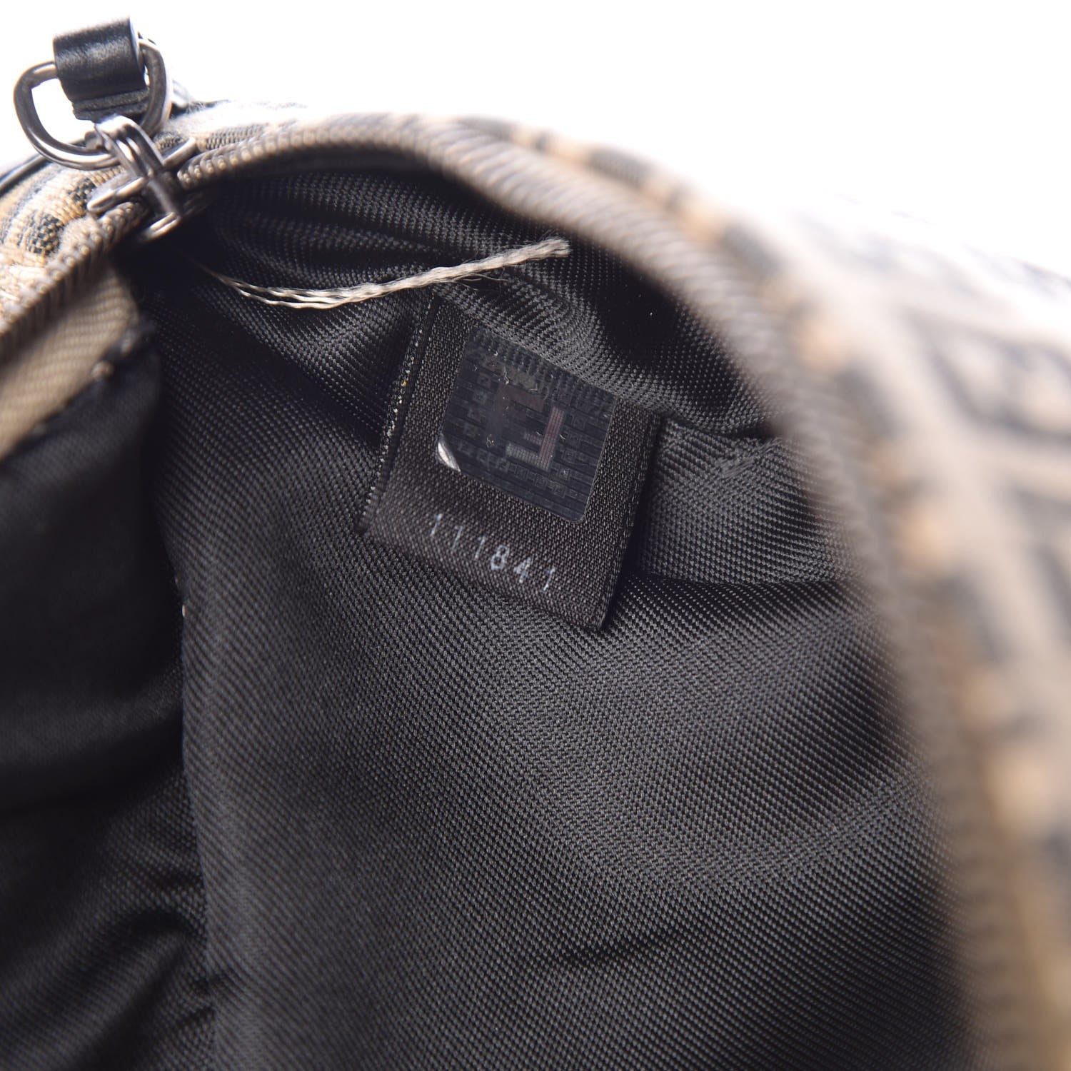 Fendi Zucchino Vitello Pocket Waist Bag Beige Azzurro Blue 10 of 11