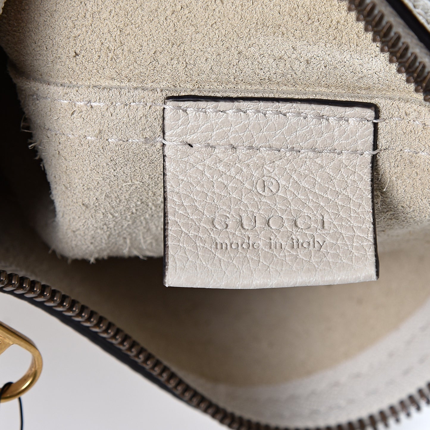 Pebbled Calfskin Medium Logo Portfolio Clutch White