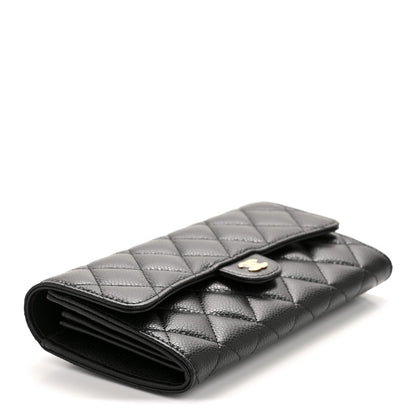 Chanel Caviar Quilted Large Gusset Flap Wallet Black 4 of 9
