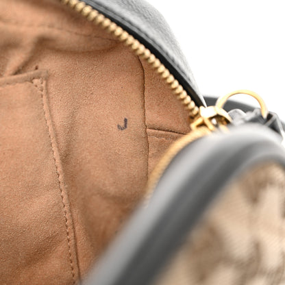 Gucci Monogram Matelasse Diagonal Small GG Marmont Chain Shoulder Bag Beige Black 14 of 15