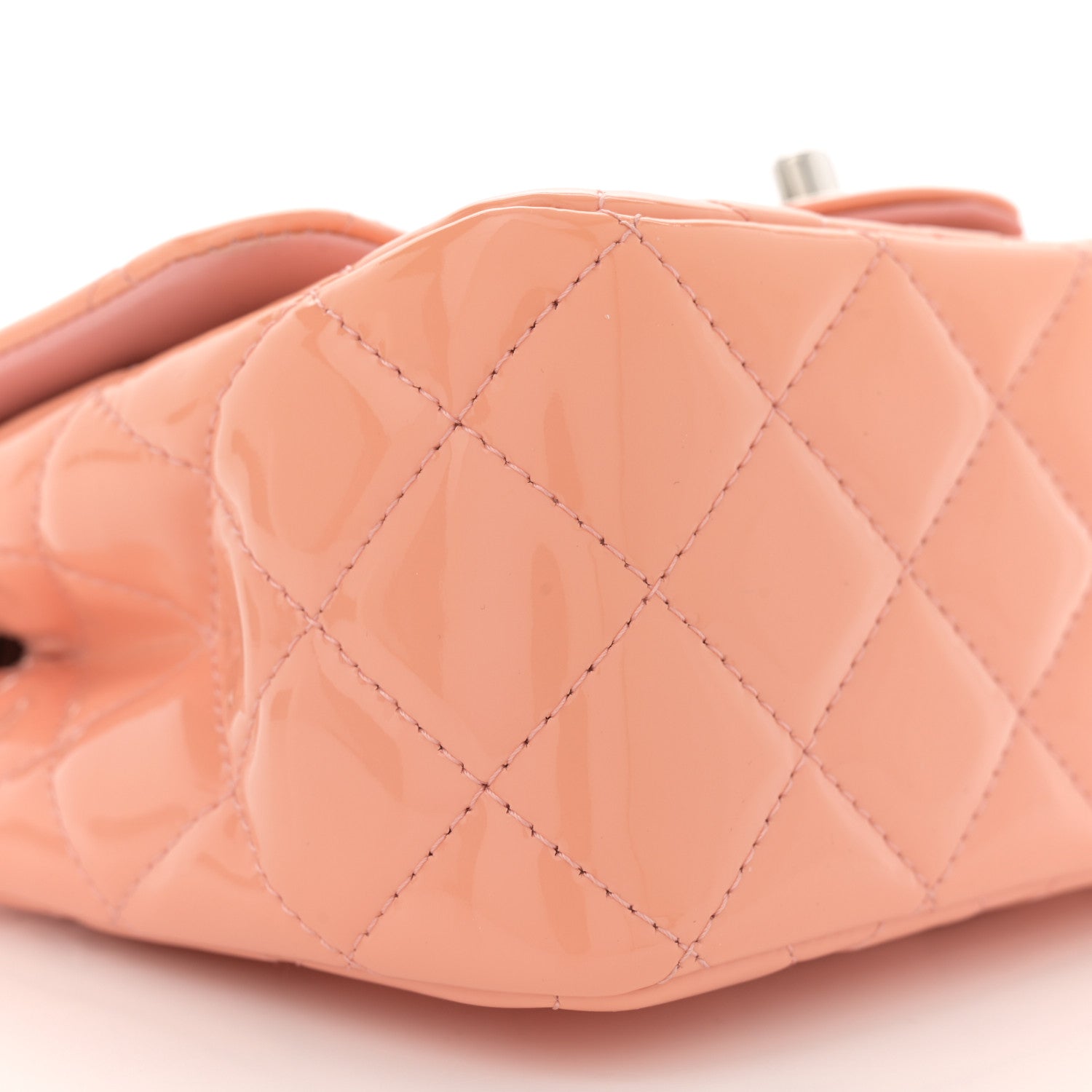 Chanel Patent Quilted Mini Square Flap Pink 9 of 11