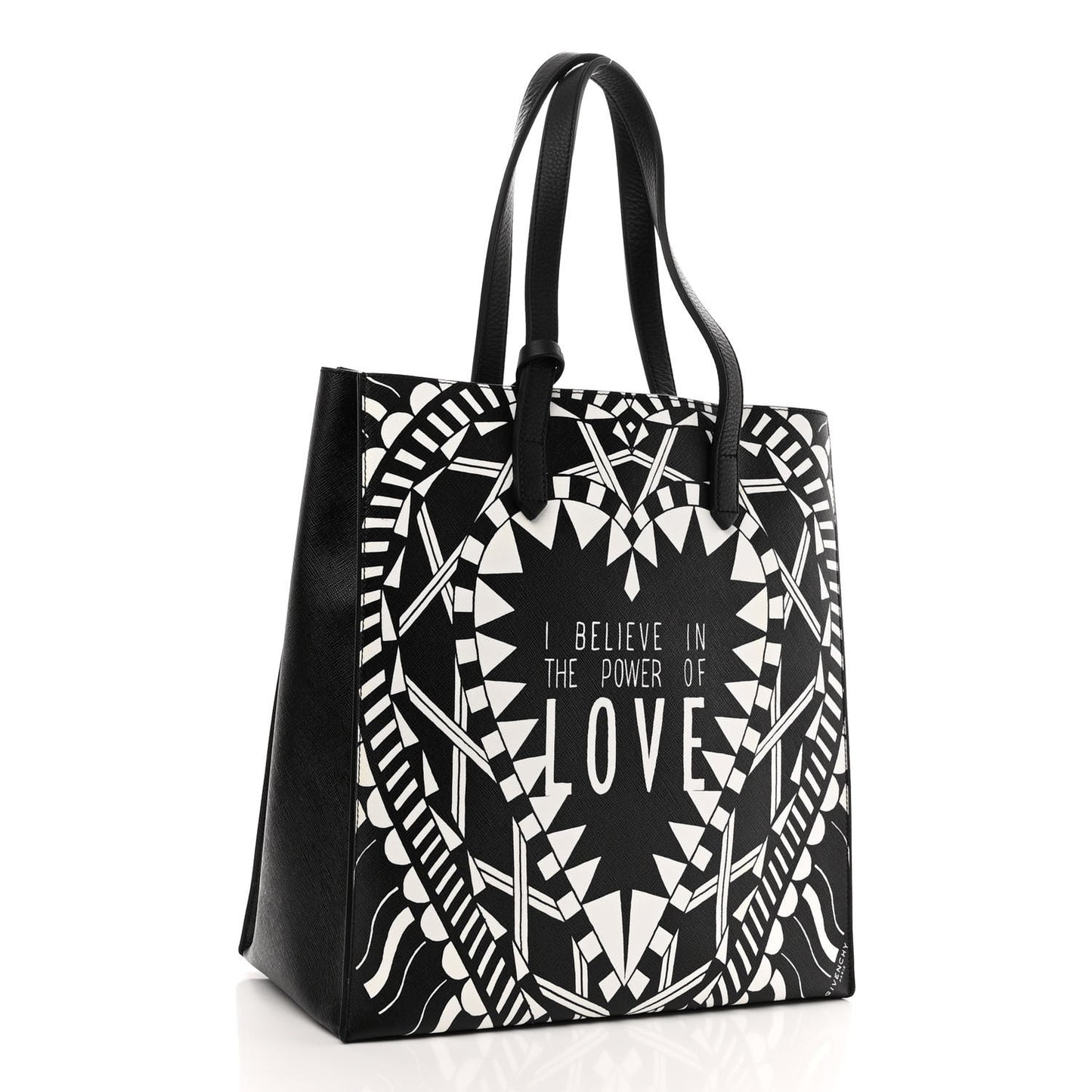 Calfskin Power of Love Print Tote Black