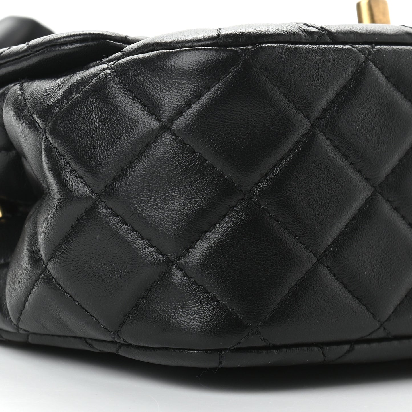 Lambskin Quilted Mini Romance Square Flap Black