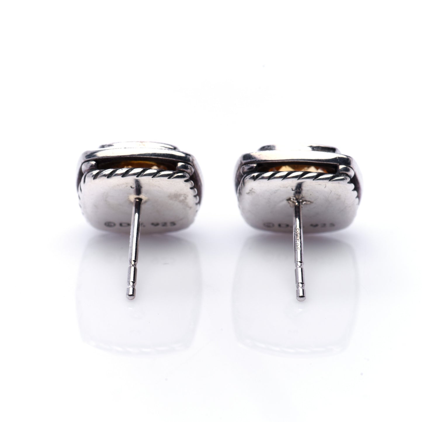 Sterling Silver Diamond Citrine 7mm Petite Albion Earrings
