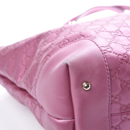 Gucci Metallic Soft Guccissima Large Heart Bit Charm Top Handle Tote Fresia Rose 12 of 15