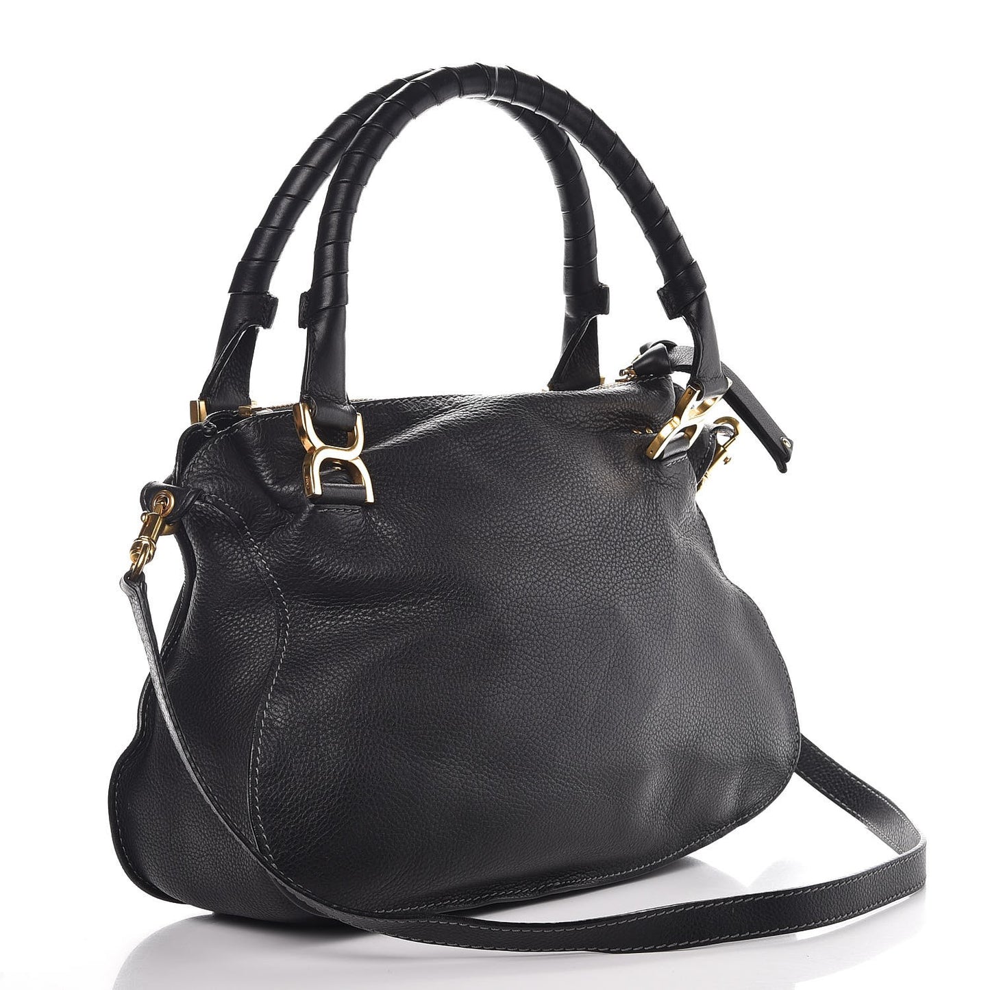 Calfskin Medium Marcie Satchel Black