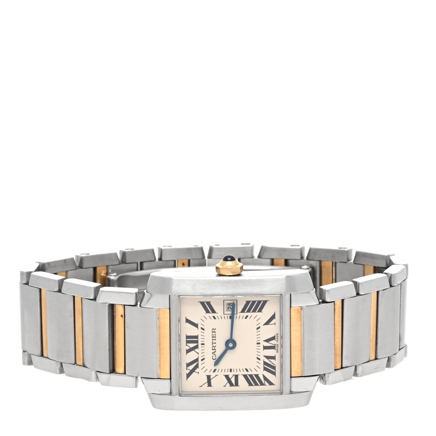 Cartier Stainless Steel 18K Yellow Gold 25mm Tank Francaise Quartz Watch 2 of 4