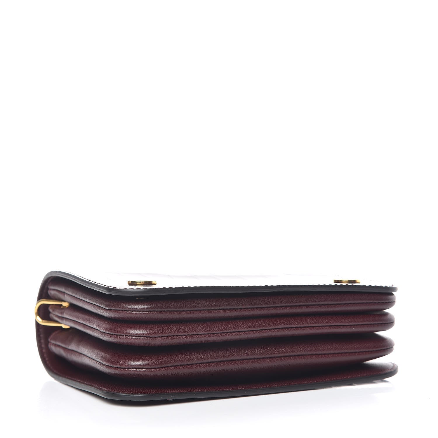 Mulberry Shiny Calfskin Crocodile Embossed Small Clifton Flap Burgundy 4 of 10