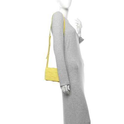 Bottega Veneta Lambskin Maxi Intrecciato Small Cassette Crossbody Bag Lemonade 2 of 10