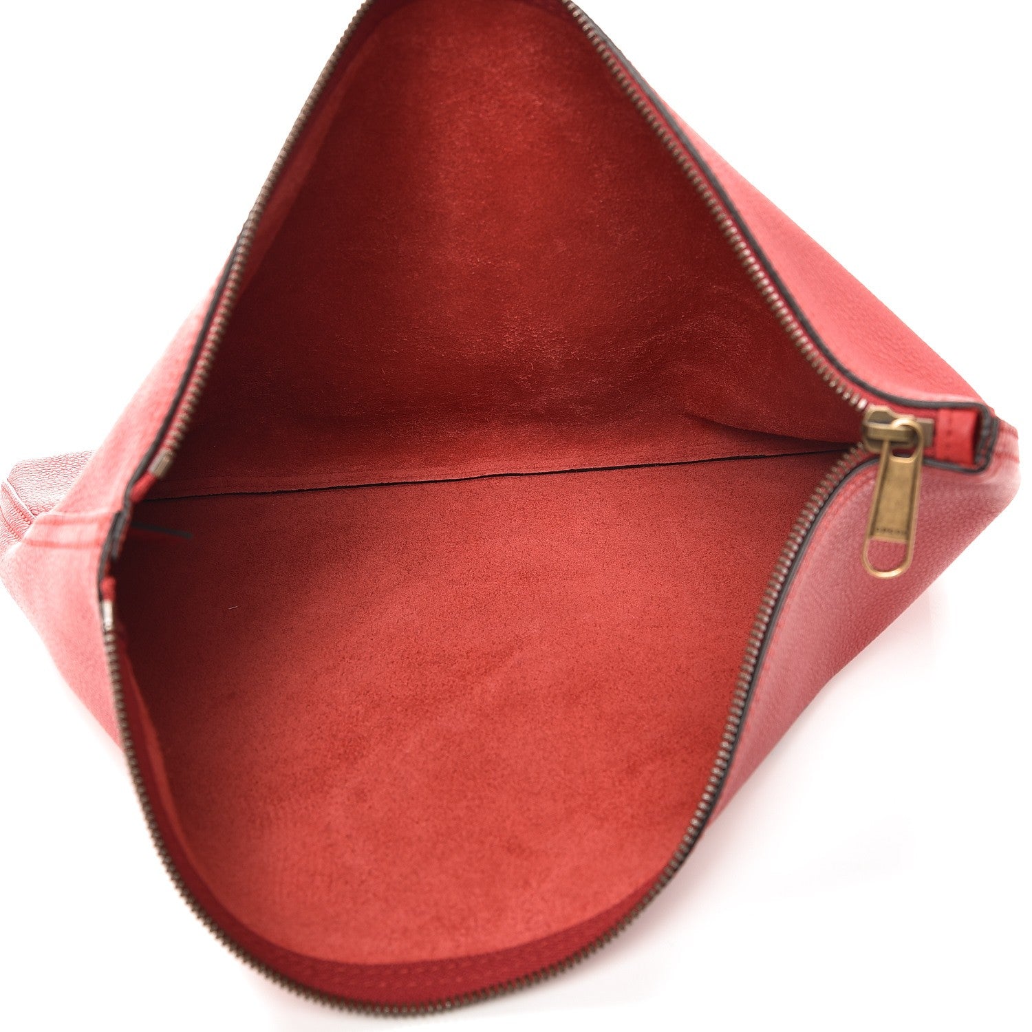 Gucci Pebbled Calfskin Large Logo Portfolio Clutch Hibiscus Red 5 of 7