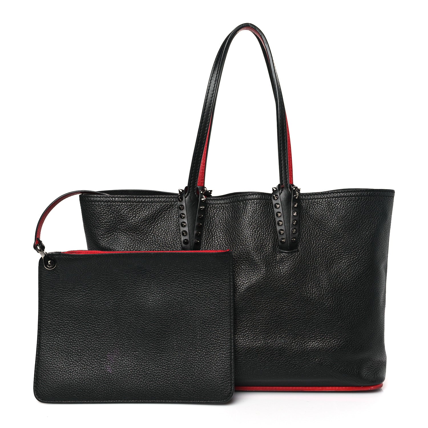 Christian Louboutin Calfskin Spikes East West Cabata Tote Black 3 of 12