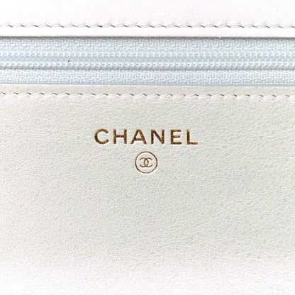 Chanel Iridescent Calfskin Quilted Chanel 19 Wallet On Chain WOC White 6 of 10