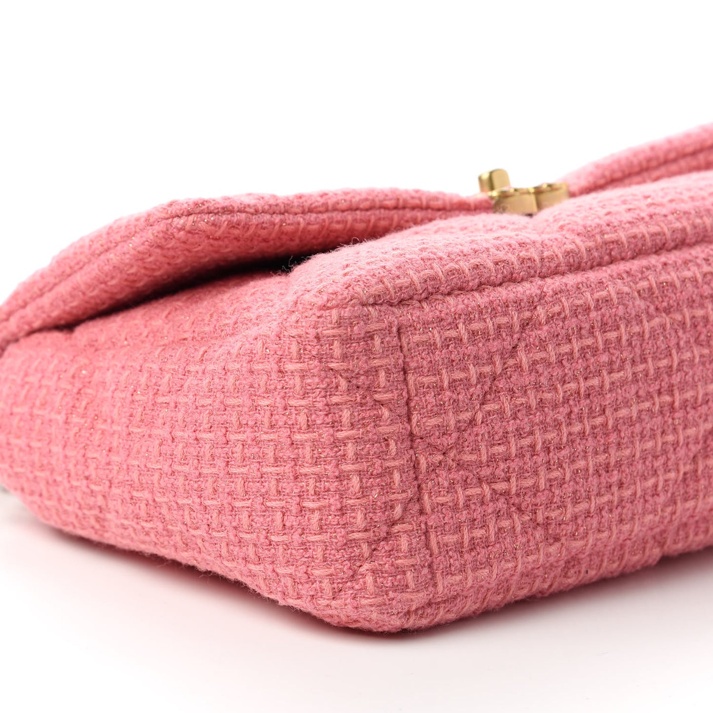 Metallic Tweed Quilted Large Chanel 19 Flap Pink