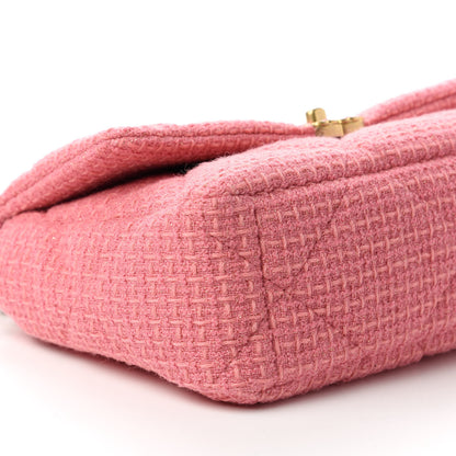 Chanel Metallic Tweed Quilted Large Chanel 19 Flap Pink 6 of 12