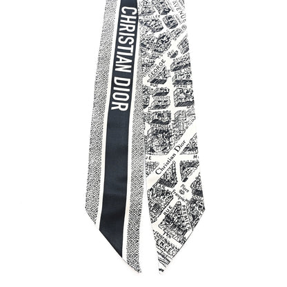 Christian Dior Silk Plan De Paris Mitzah Scarf Beige Black 2 of 3
