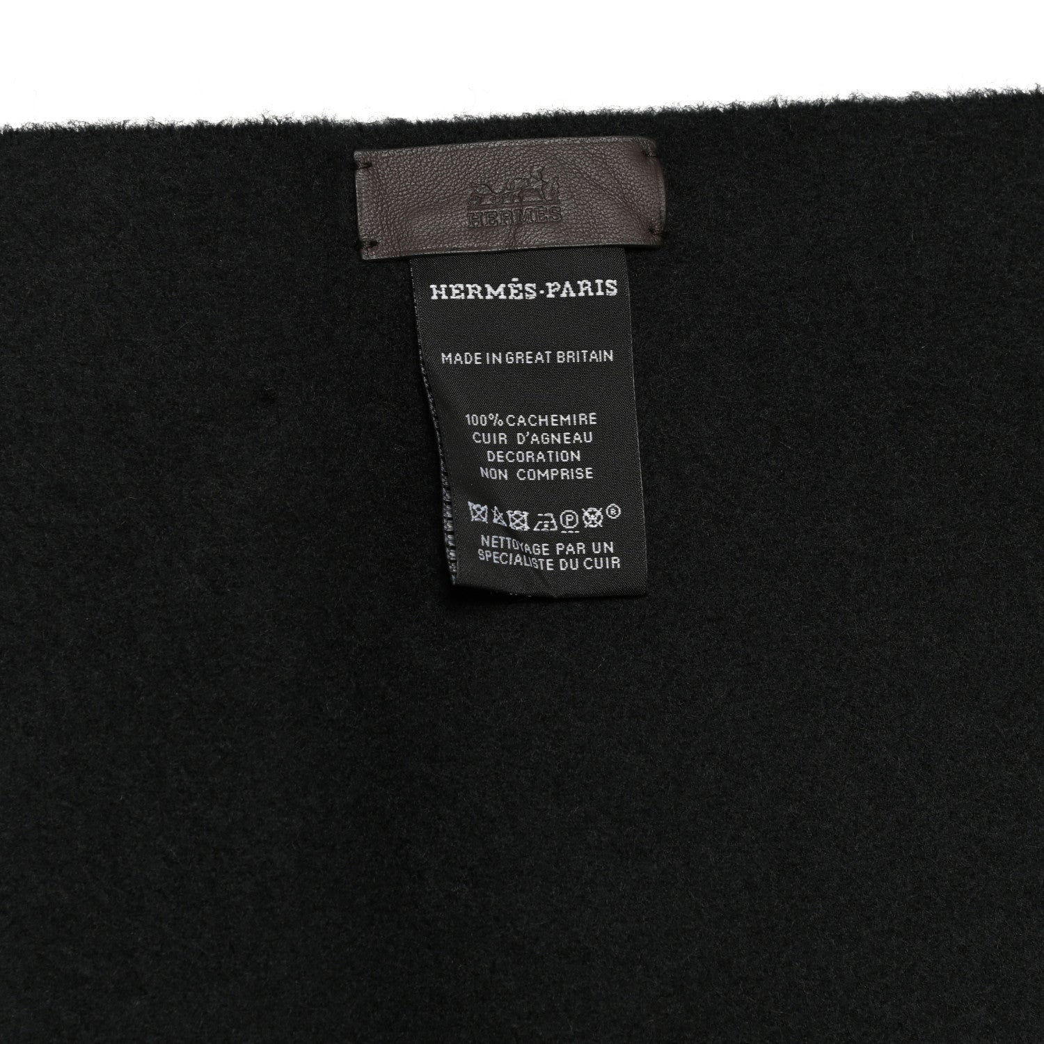 Hermes Cashmere Lambskin Pocket Muffler Black 4 of 4