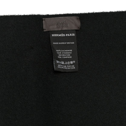 Hermes Cashmere Lambskin Pocket Muffler Black 4 of 4