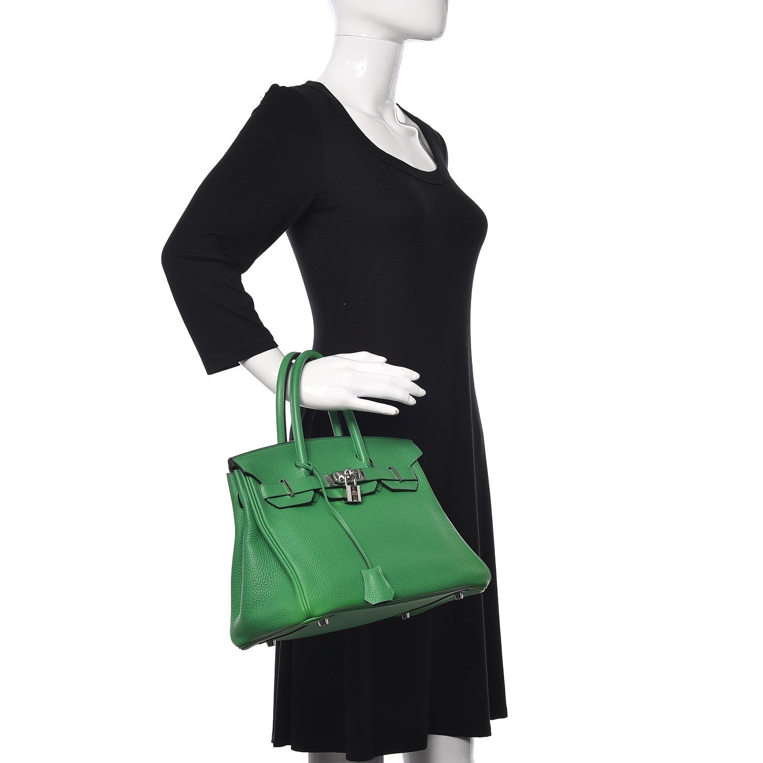 Hermes Taurillon Clemence Birkin 30 Bambou 2 of 13
