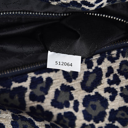 Stella McCartney Cotton Canvas Leopard Small Falabella Fold Over Tote Grey 7 of 9
