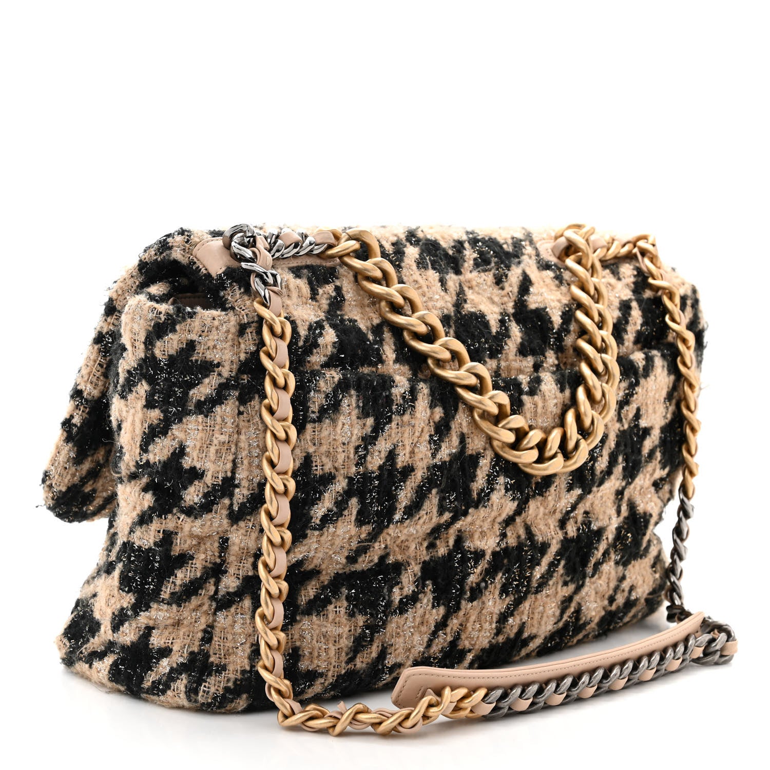 Chanel Tweed Maxi Chanel 19 Flap Beige Black 3 of 10
