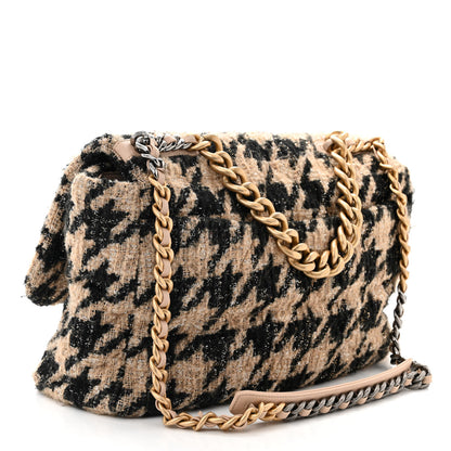 Chanel Tweed Maxi Chanel 19 Flap Beige Black 3 of 10