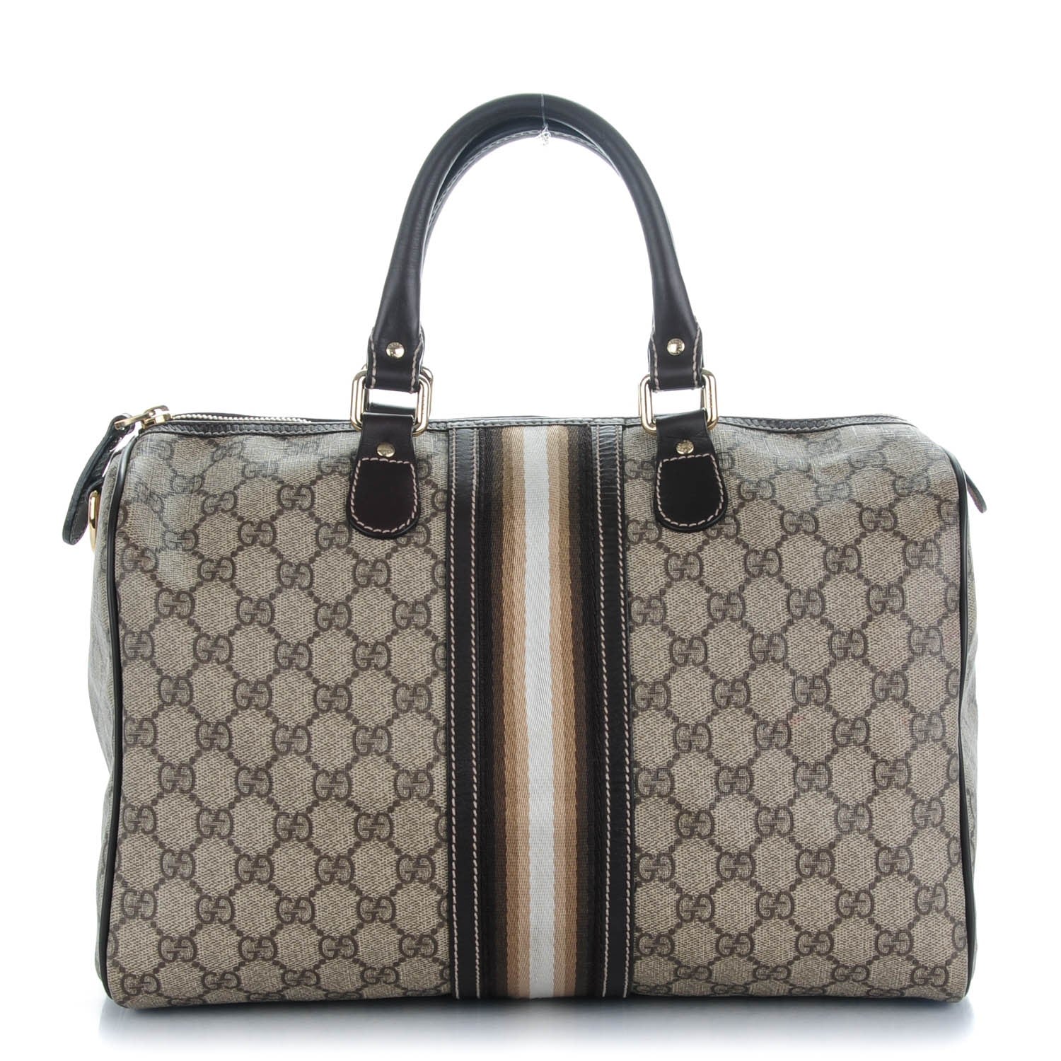 Gucci GG Plus Monogram Web Medium Joy Boston Dark Brown 1 of 8