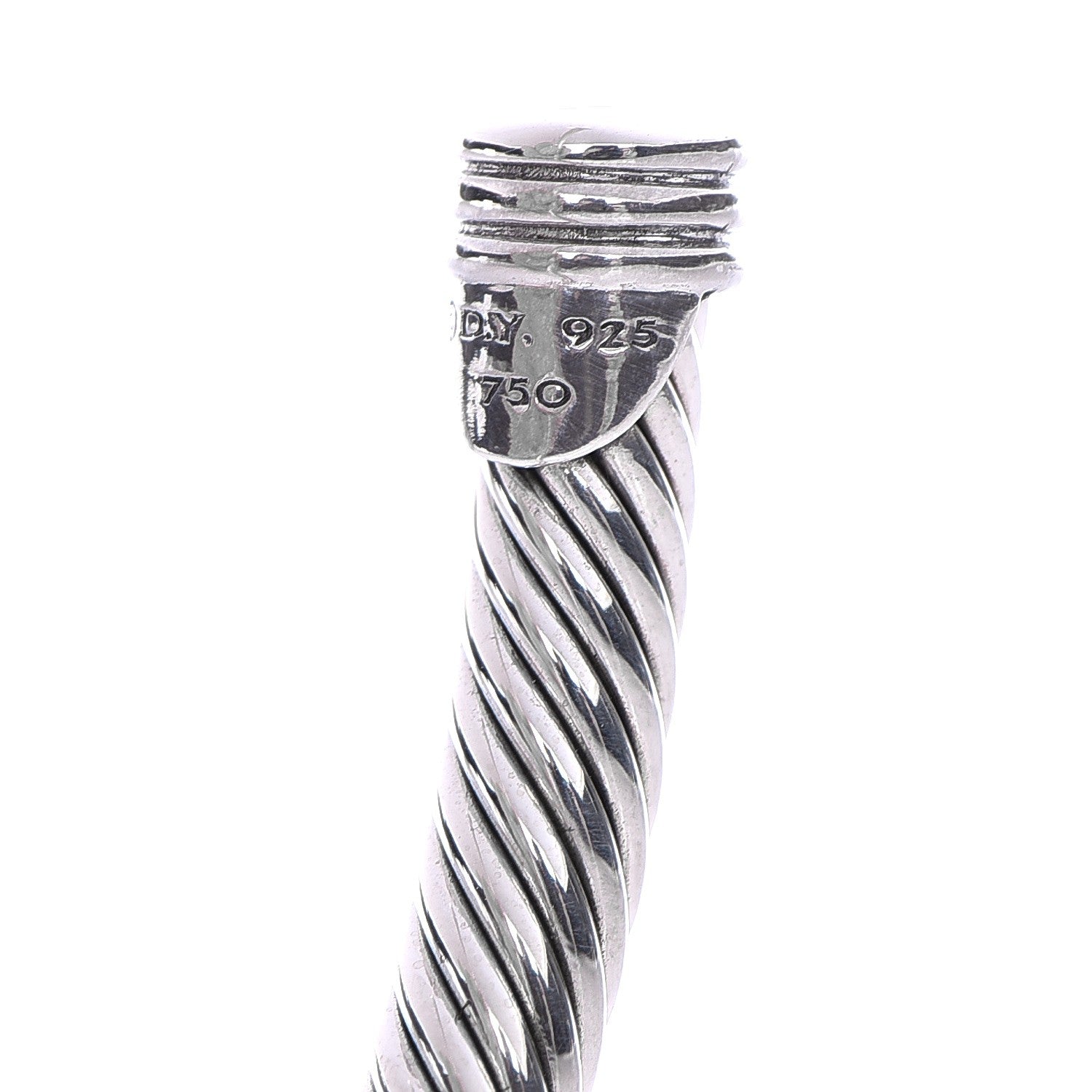 David Yurman Sterling Silver 18K Yellow Gold 4mm X Station Cable Bracelet 4 of 5