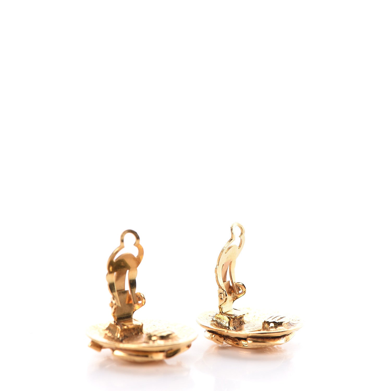 Chanel CC Button Clip On Earrings Gold 3 of 4