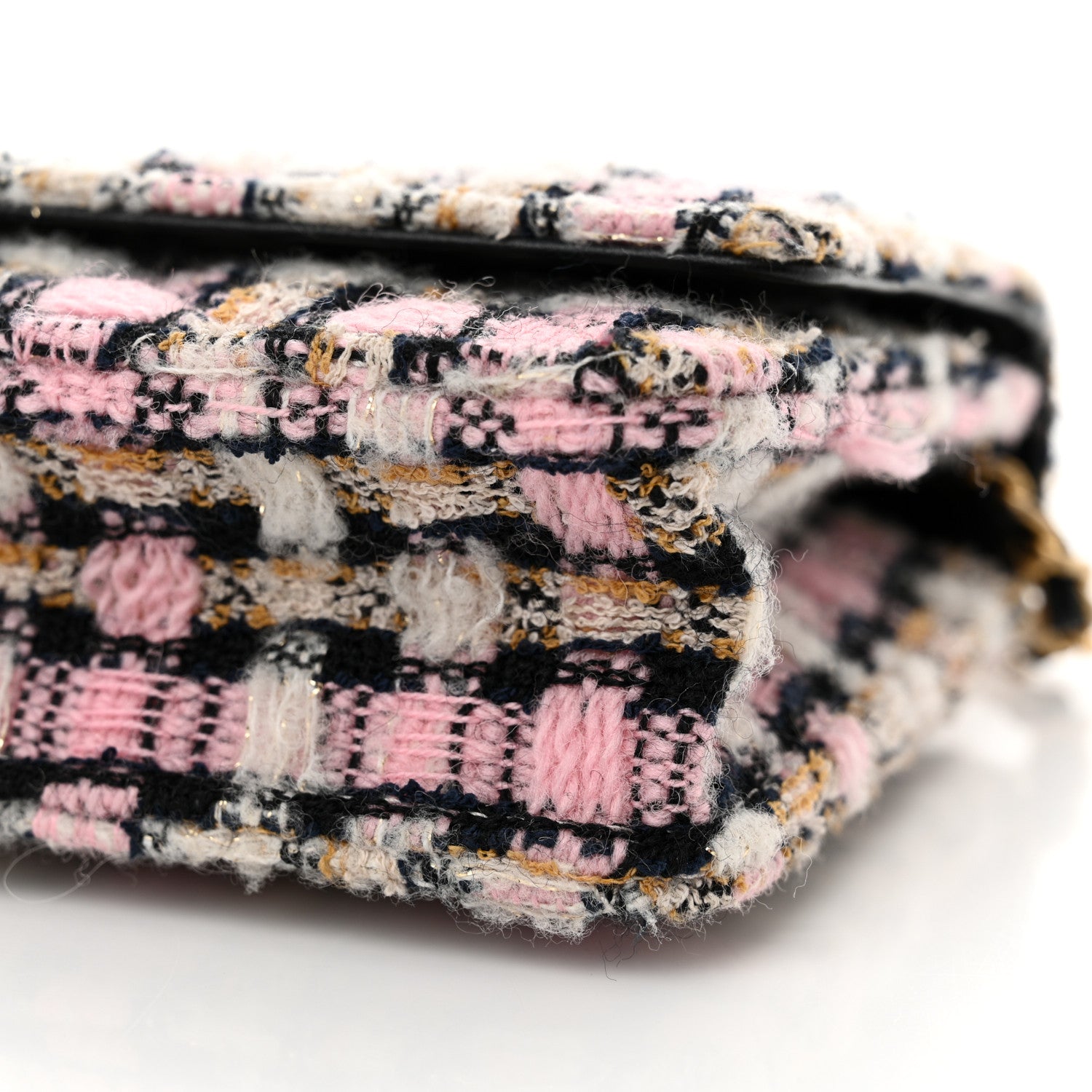 Chanel Tweed Quilted CC Pearl Crush Wallet On Chain WOC Pink Multicolor 11 of 12