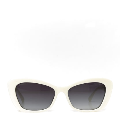 Chanel Acetate Pearl Cat Eye CC Sunglasses 5481-H-A White 2 of 6