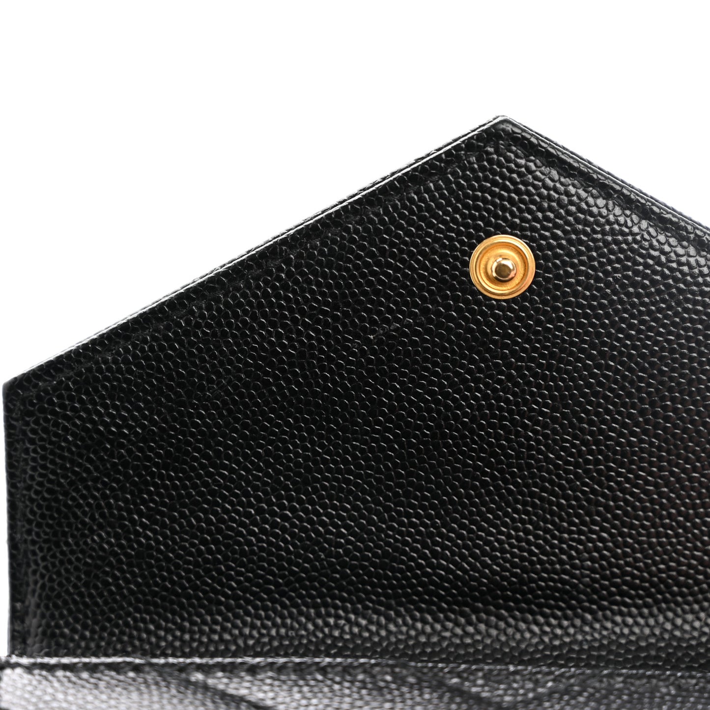 Grain De Poudre Matelasse Chevron Small Monogram Envelope Wallet Black